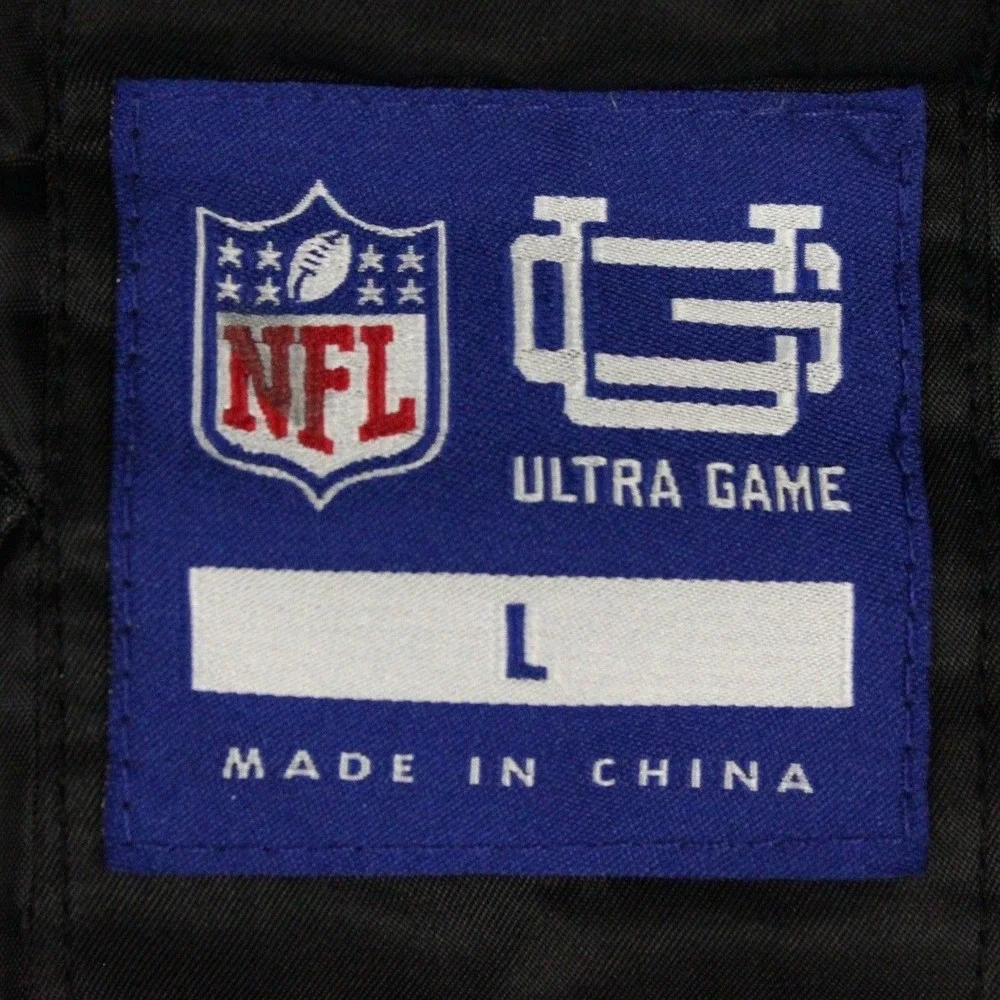 Las Vegas Raiders Satin Bomber Jacket Mens Large NFL Ultra Game Varsity